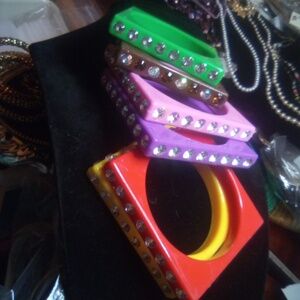 6 square bling bangles